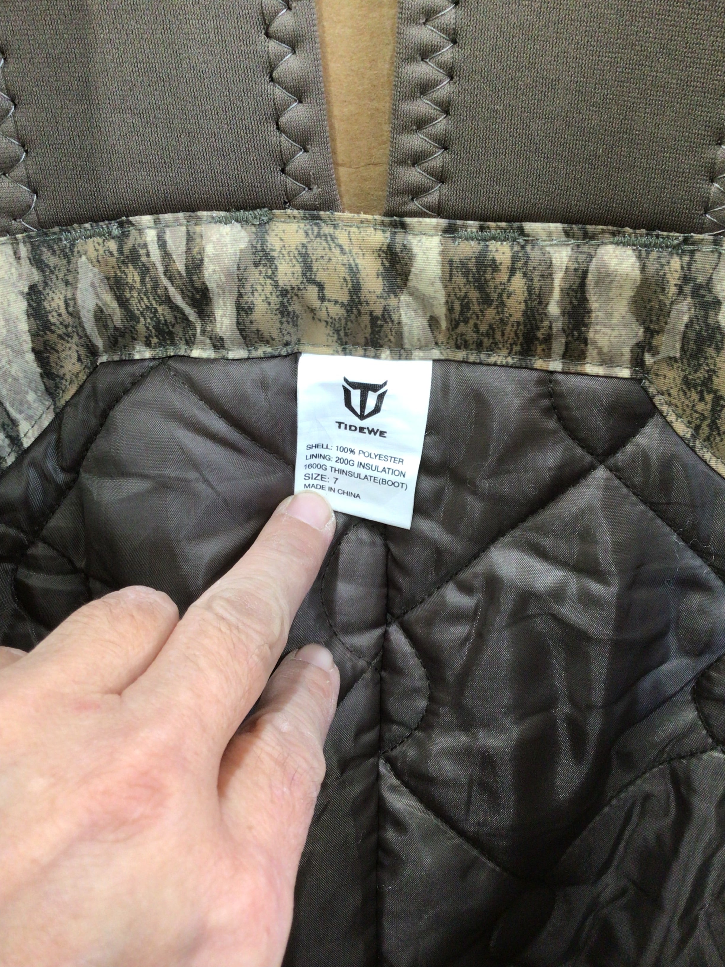TIDEWE Hunting Wader with 1400 Gram Insulation Rubber Boots/Neoprene Size 7 (7954739200238)